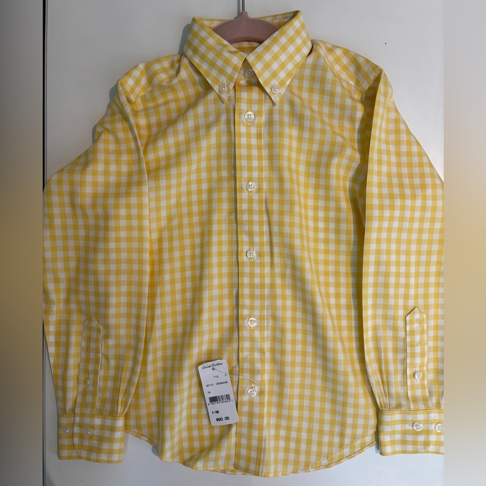 Brooks Brothers Boys Yellow Gingham Button-Up Shirt
